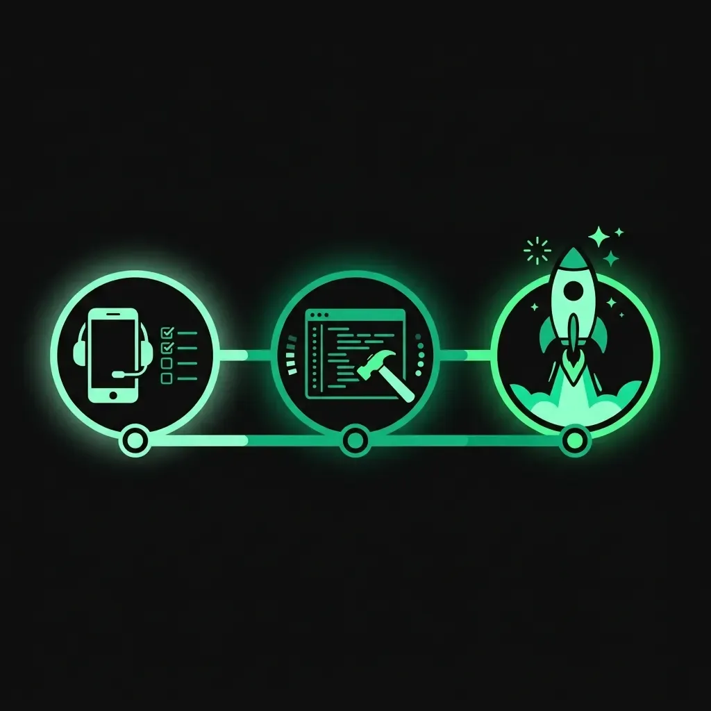 Timeline de livraison en 3 jours : briefing, construction et mise en ligne du site artisan