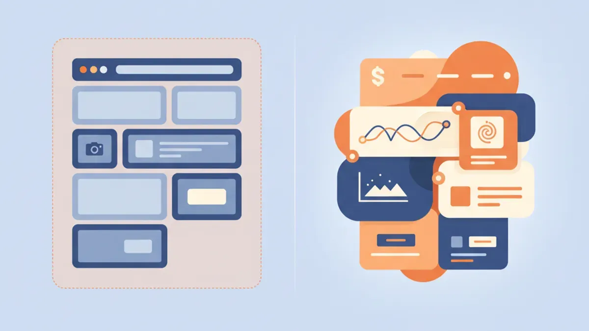 Comparaison visuelle entre un site template type Wix et un site web professionnel sur mesure